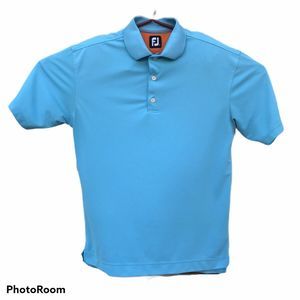 FootJoy Mens Golf Polo Shirt Medium Light Blue